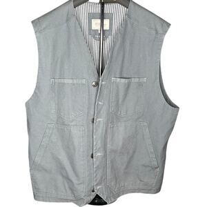 Blue Ranchwear Mens solid button-down duck canvas vest size xxl NWOT